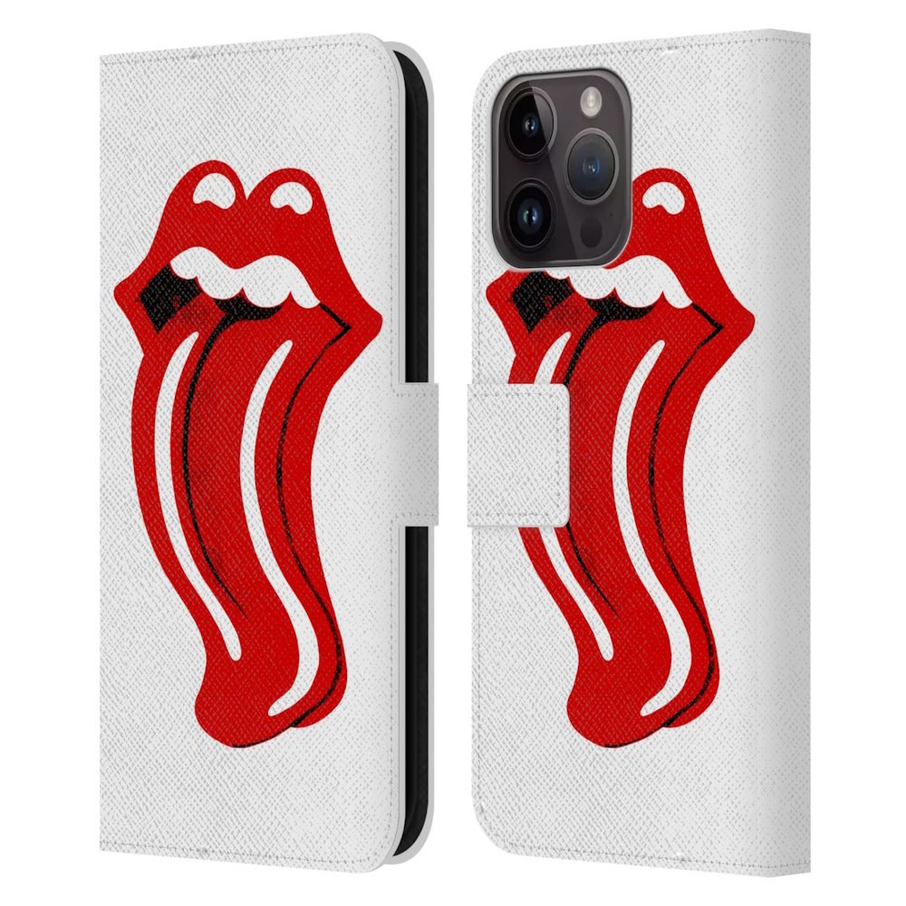 ROLLING STONES ローリングストーンズ (来日 35周年 記念 ) - Distorted Tongue レザー手帳型 / Apple iPhoneケース - PGS